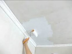 Покраска потолка кухни водоэмульсионной краской 